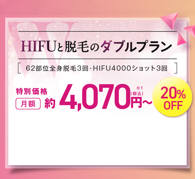 HIFUと脱毛のダブルプラン